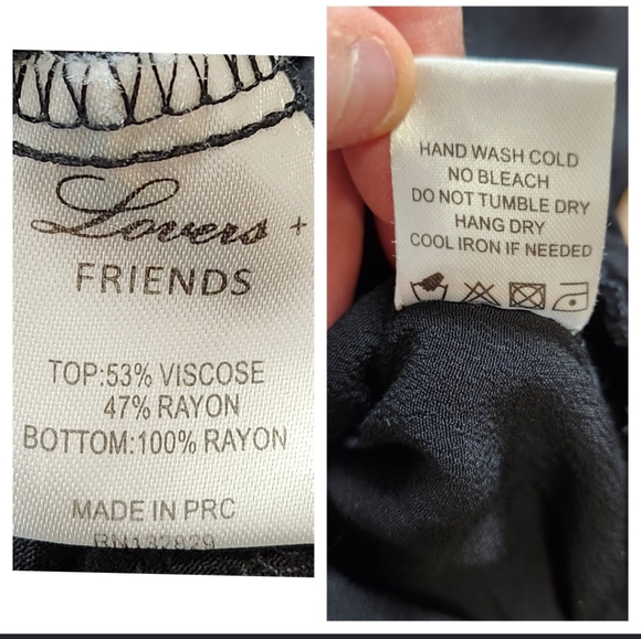 Lovers + Friends Women's Vision Long Sleeve Faux Wrap Bodysuit Black flowy S - Picture 10 of 16